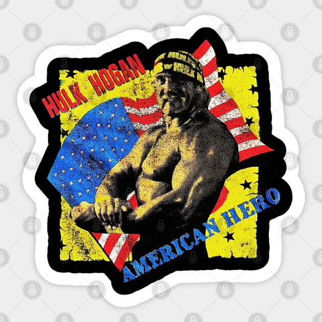 Hulk Hogan - American Hero - Hulkamania - Wrestling Sticker by nicklower